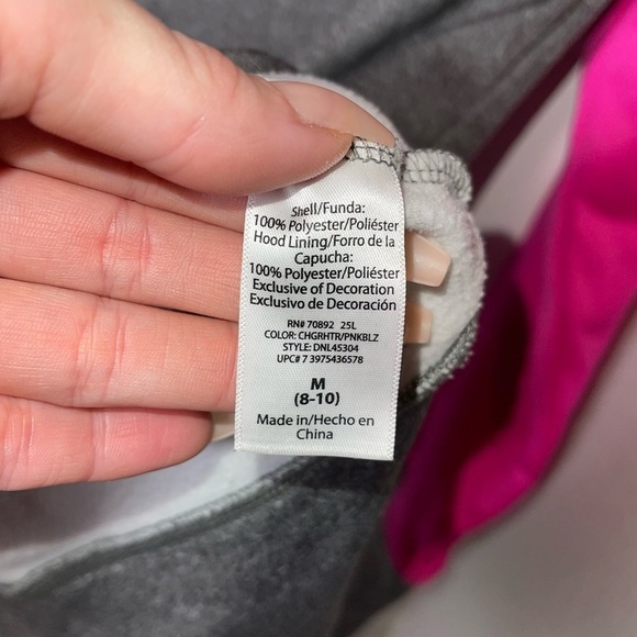 DANSKIN NOW Pink & Gray Dri More Hooded Sweatshirt M - Picture 6 of 7